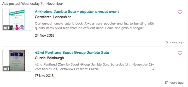 Gumtree Jumble Sales - Probably Busy
