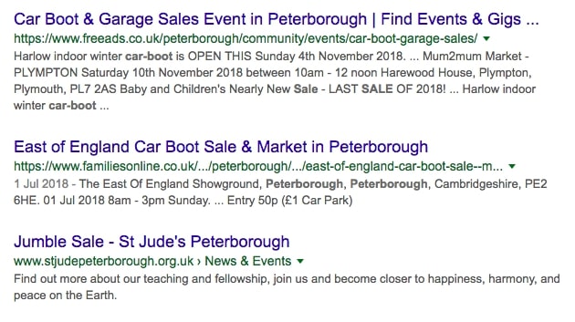 Peterborough Jumble Sales - Probably Busy