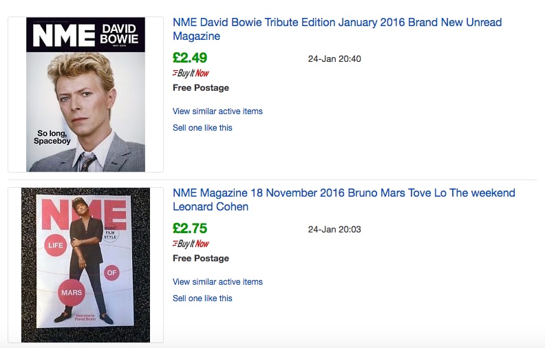 NME eBay Sold Listings - Probably Busy