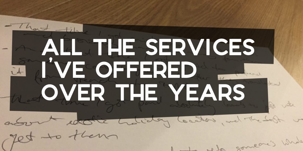 All the Online Services I’ve Offered Over the Years