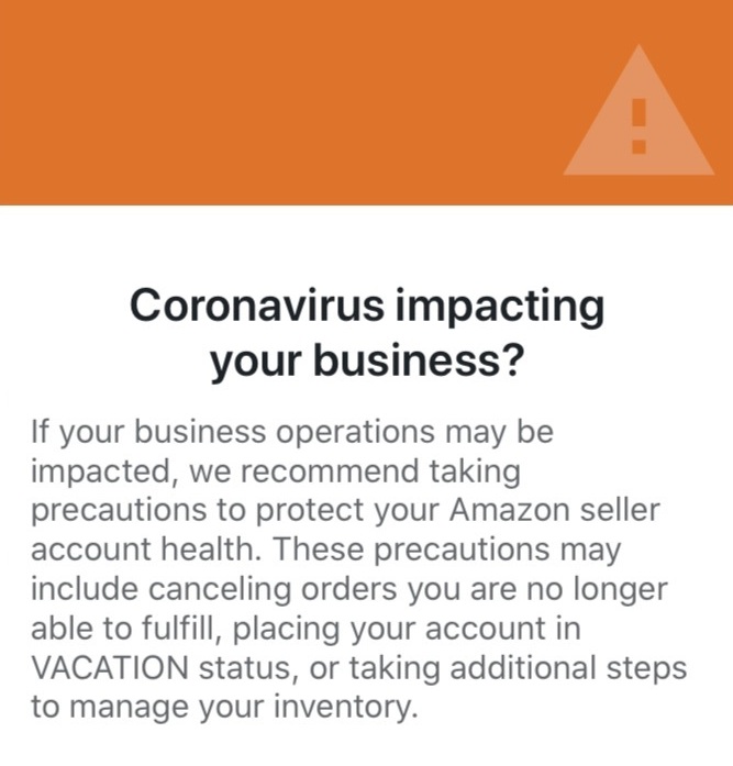 Amazon FBA Coronavirus Notice - ProbablyBusy.com